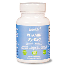 將圖片載入圖庫檢視器 Vegielight Vitamin D3+K2-7 (60 caps) 維機力維他命D3+K2-7 (60粒）
