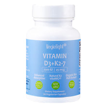 將圖片載入圖庫檢視器 Vegielight Vitamin D3+K2-7 (60 caps) 維機力維他命D3+K2-7 (60粒）
